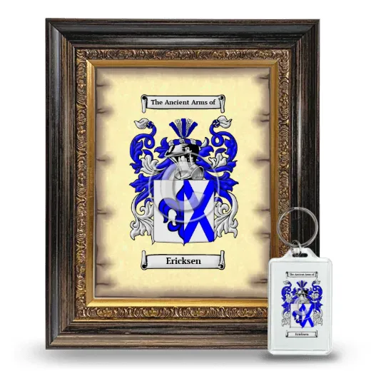 Ericksen Framed Coat of Arms and Keychain - Heirloom