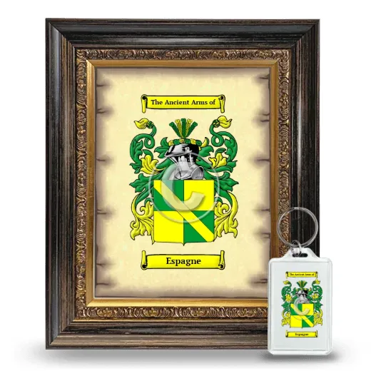 Espagne Framed Coat of Arms and Keychain - Heirloom