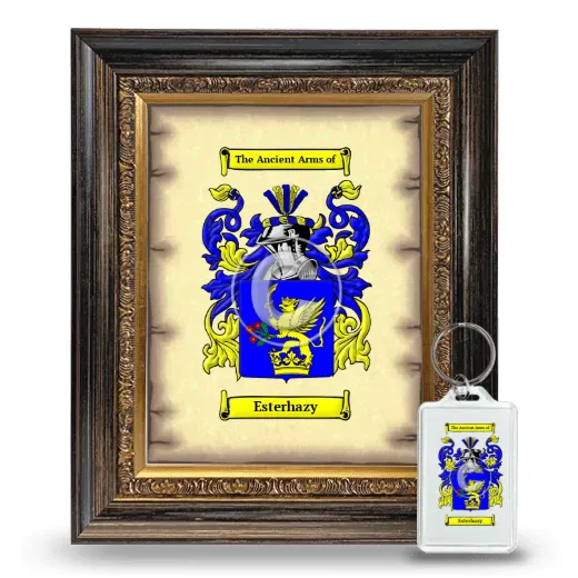 Esterhazy Framed Coat of Arms and Keychain - Heirloom