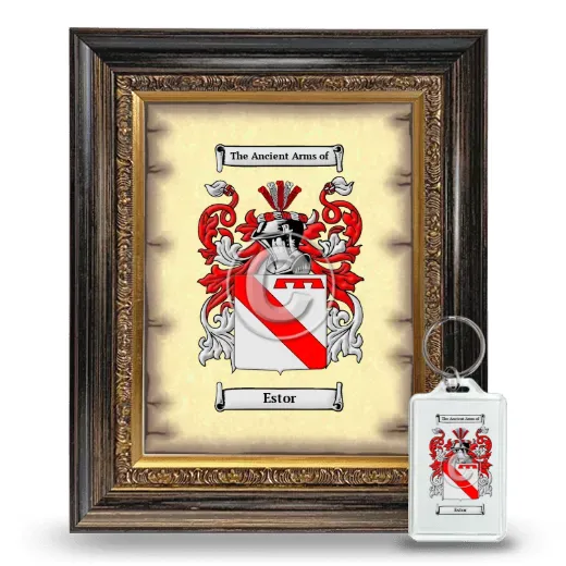 Estor Framed Coat of Arms and Keychain - Heirloom