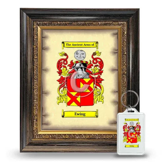 Ewing Framed Coat of Arms and Keychain - Heirloom