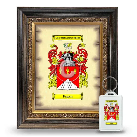Fagan Framed Coat of Arms and Keychain - Heirloom