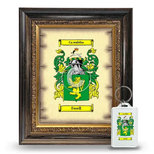 Ferell Framed Coat of Arms and Keychain - Heirloom