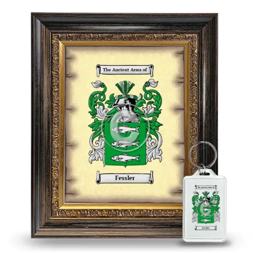 Fessler Framed Coat of Arms and Keychain - Heirloom