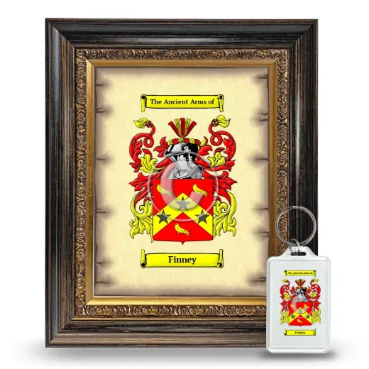 Finney Framed Coat of Arms and Keychain - Heirloom