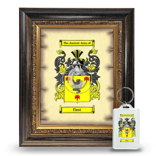 First Framed Coat of Arms and Keychain - Heirloom
