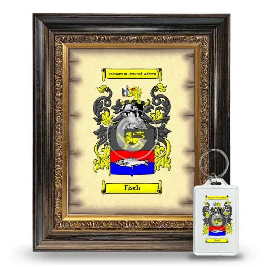 Fisch Framed Coat of Arms and Keychain - Heirloom