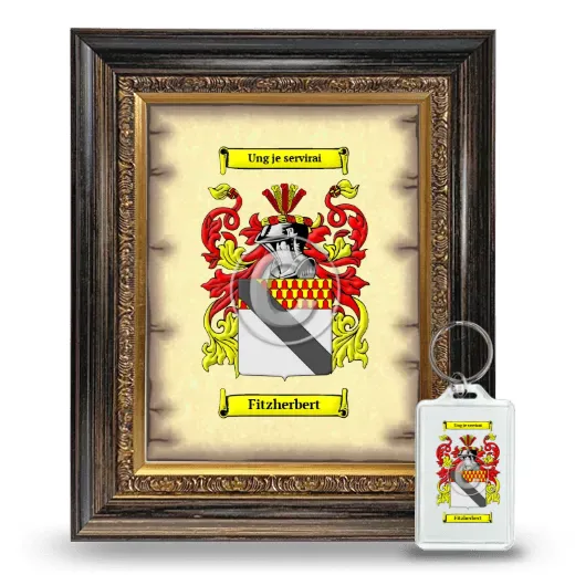 Fitzherbert Framed Coat of Arms and Keychain - Heirloom