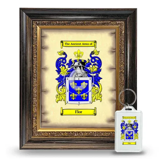 Flor Framed Coat of Arms and Keychain - Heirloom