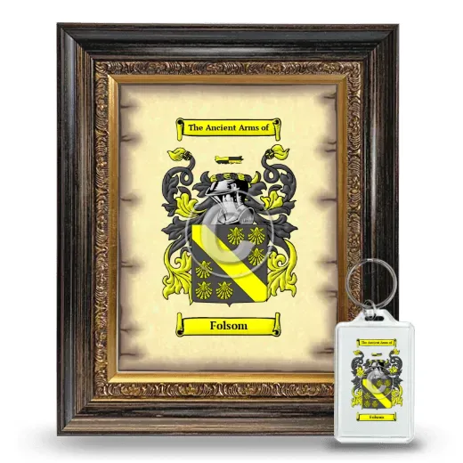 Folsom Framed Coat of Arms and Keychain - Heirloom