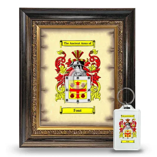 Font Framed Coat of Arms and Keychain - Heirloom