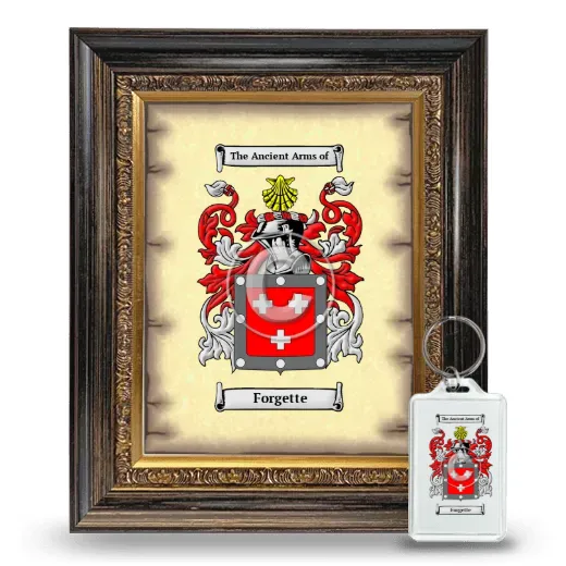 Forgette Framed Coat of Arms and Keychain - Heirloom