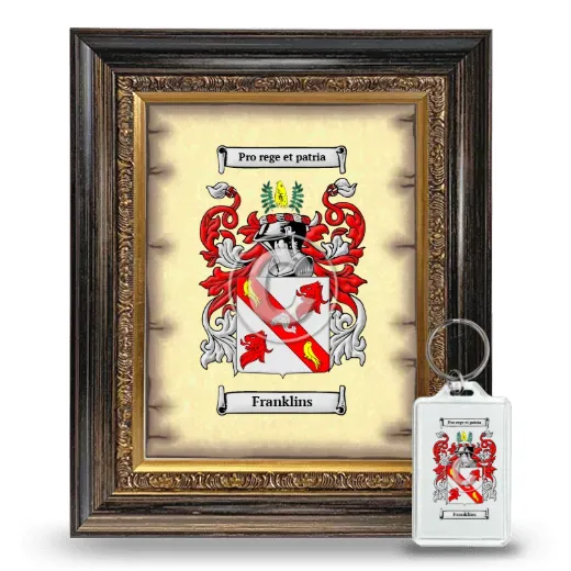 Franklins Framed Coat of Arms and Keychain - Heirloom