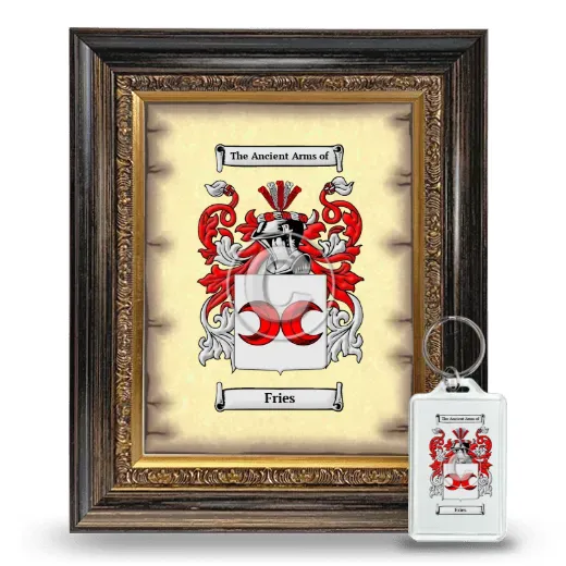 Fries Framed Coat of Arms and Keychain - Heirloom