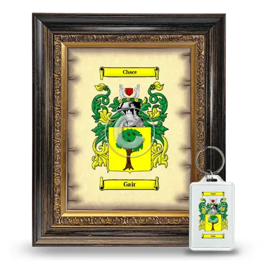 Gair Framed Coat of Arms and Keychain - Heirloom