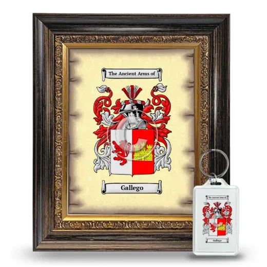 Gallego Framed Coat of Arms and Keychain - Heirloom