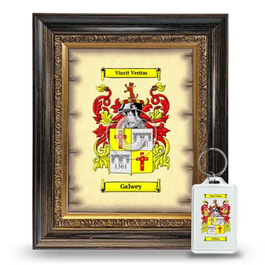 Galwey Framed Coat of Arms and Keychain - Heirloom