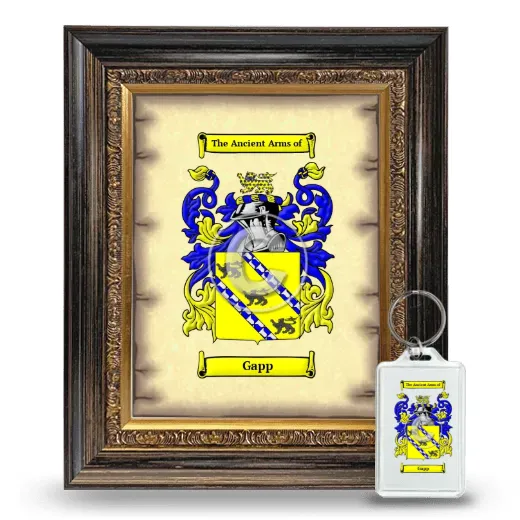 Gapp Framed Coat of Arms and Keychain - Heirloom