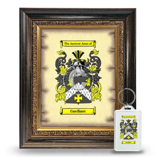 Gardiner Framed Coat of Arms and Keychain - Heirloom