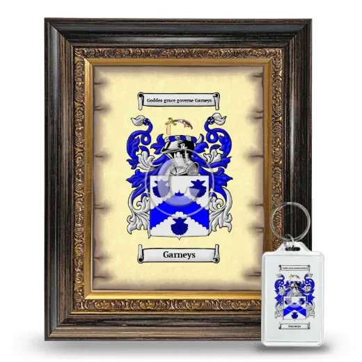 Garneys Framed Coat of Arms and Keychain - Heirloom