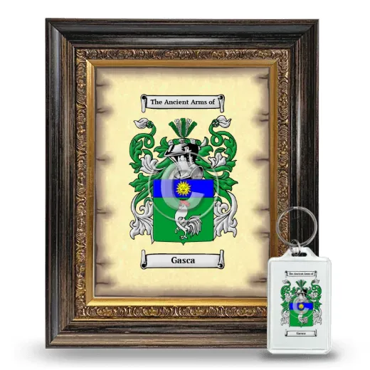 Gasca Framed Coat of Arms and Keychain - Heirloom