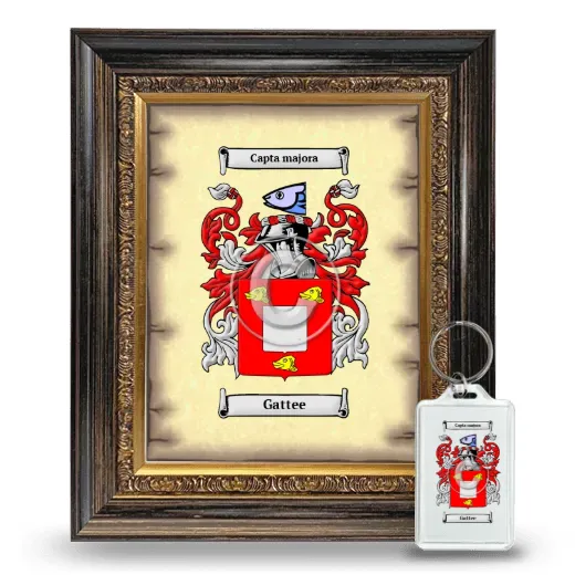 Gattee Framed Coat of Arms and Keychain - Heirloom