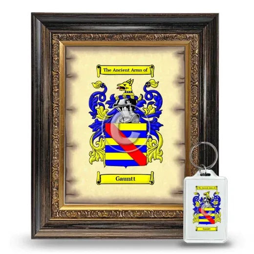 Gauntt Framed Coat of Arms and Keychain - Heirloom