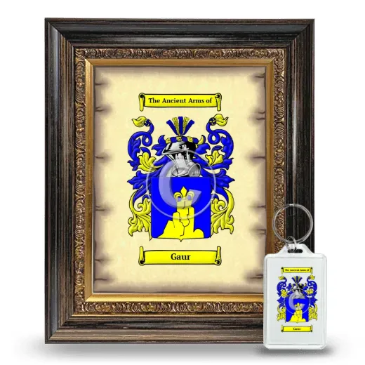 Gaur Framed Coat of Arms and Keychain - Heirloom