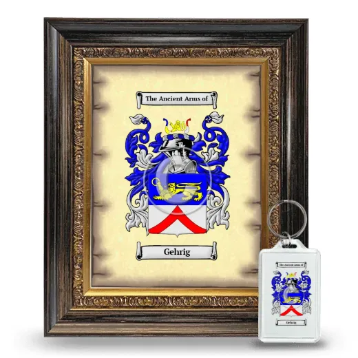 Gehrig Framed Coat of Arms and Keychain - Heirloom