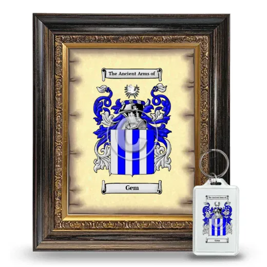 Gem Framed Coat of Arms and Keychain - Heirloom