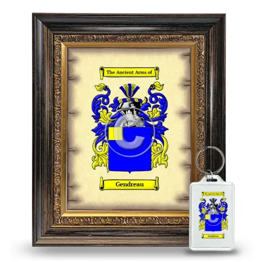 Gendreau Framed Coat of Arms and Keychain - Heirloom