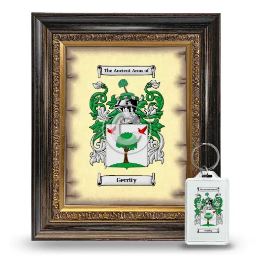 Gerrity Framed Coat of Arms and Keychain - Heirloom