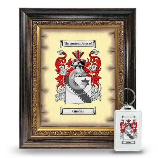 Ginder Framed Coat of Arms and Keychain - Heirloom