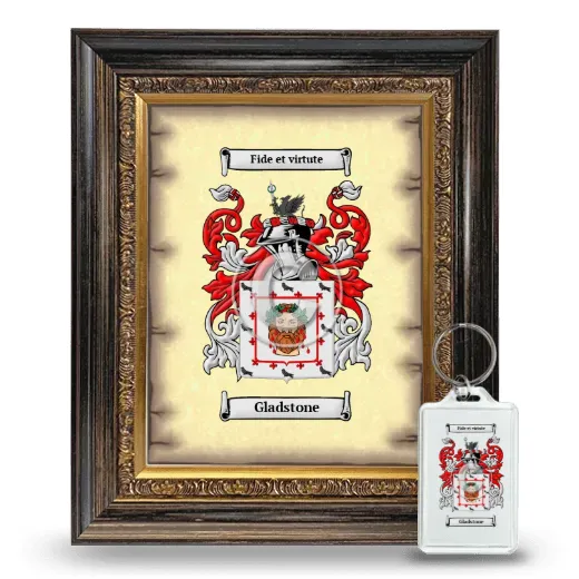 Gladstone Framed Coat of Arms and Keychain - Heirloom
