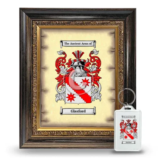 Glasford Framed Coat of Arms and Keychain - Heirloom