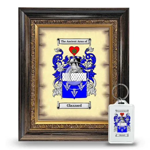 Glazzard Framed Coat of Arms and Keychain - Heirloom
