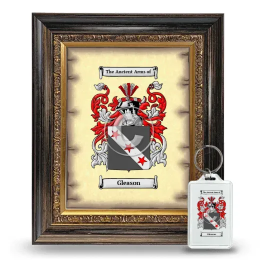 Gleason Framed Coat of Arms and Keychain - Heirloom