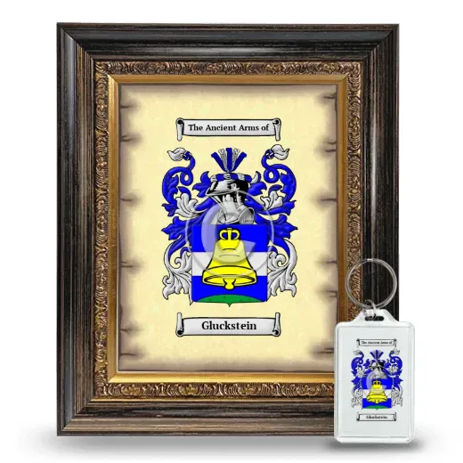 Gluckstein Framed Coat of Arms and Keychain - Heirloom