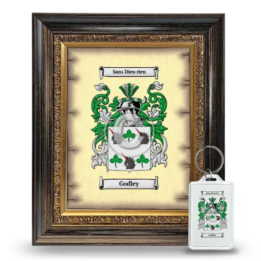 Godley Framed Coat of Arms and Keychain - Heirloom