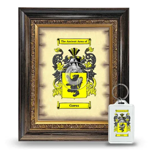 Goess Framed Coat of Arms and Keychain - Heirloom