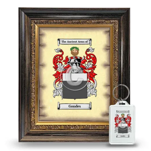 Gondes Framed Coat of Arms and Keychain - Heirloom