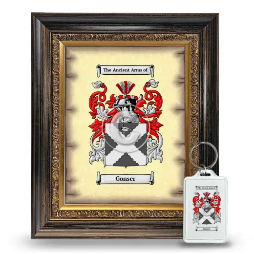 Gonser Framed Coat of Arms and Keychain - Heirloom
