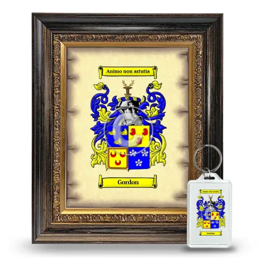 Gordon Framed Coat of Arms and Keychain - Heirloom