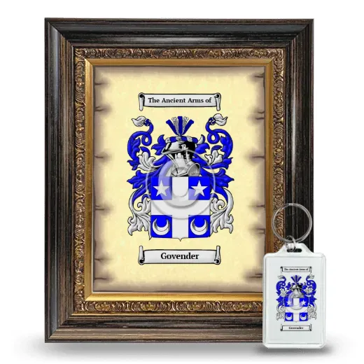 Govender Framed Coat of Arms and Keychain - Heirloom