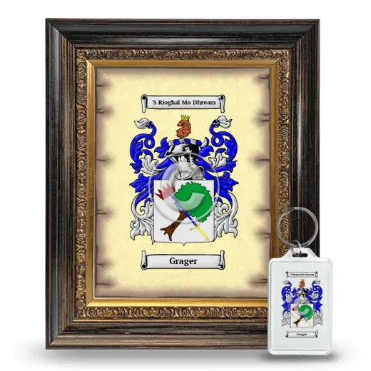 Grager Framed Coat of Arms and Keychain - Heirloom