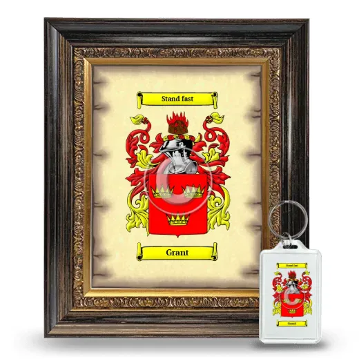 Grant Framed Coat of Arms and Keychain - Heirloom
