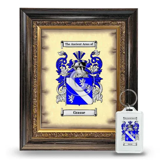 Grasse Framed Coat of Arms and Keychain - Heirloom