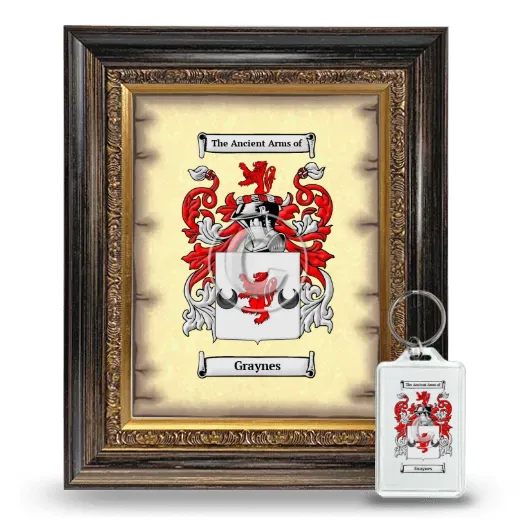 Graynes Framed Coat of Arms and Keychain - Heirloom