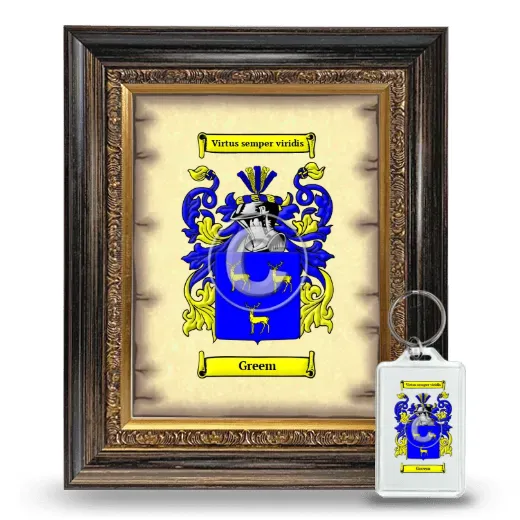 Greem Framed Coat of Arms and Keychain - Heirloom