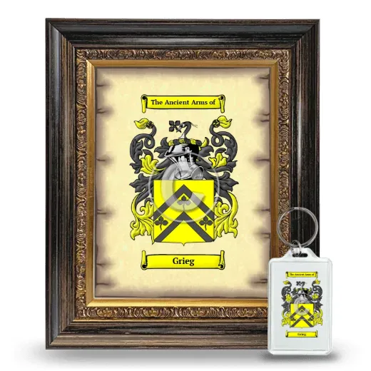 Grieg Framed Coat of Arms and Keychain - Heirloom